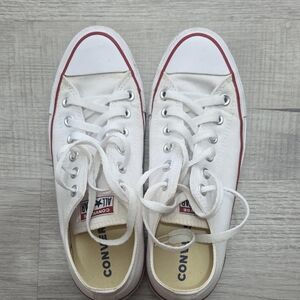 Converse White and Red Low-Top Sneakers
